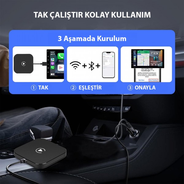 POWERMASTER PM-24923 KABLOSUZ CAR PLAY İPHONE IOS 5GHZ AUTO CONNECT (KABLOLU CARPLAY TO KABLOSUZ ÇEVİRİCİ) POWERMASTER PM-24923 KABLOSUZ CAR PLAY İPHONE IOS 5GHZ AUTO CONNECT (KABLOLU CARPLAY TO KABLOSUZ ÇEVİRİCİ)