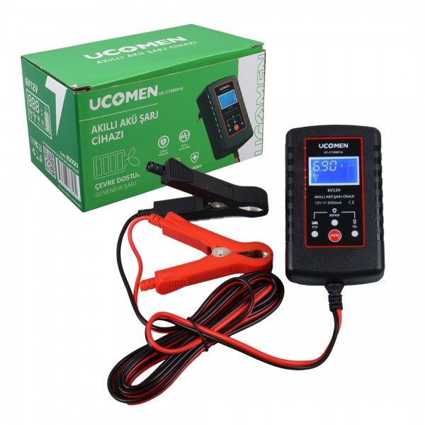 UCOMEN UC-C120201A SİYAH 6/12V 2A LED GÖSTERGELİ AKÜ ŞARJ CİHAZI UCOMEN UC-C120201A SİYAH 6/12V 2A LED GÖSTERGELİ AKÜ ŞARJ CİHAZI