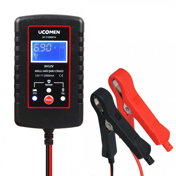 UCOMEN UC-C120201A SİYAH 6/12V 2A LED GÖSTERGELİ AKÜ ŞARJ CİHAZI UCOMEN UC-C120201A SİYAH 6/12V 2A LED GÖSTERGELİ AKÜ ŞARJ CİHAZI