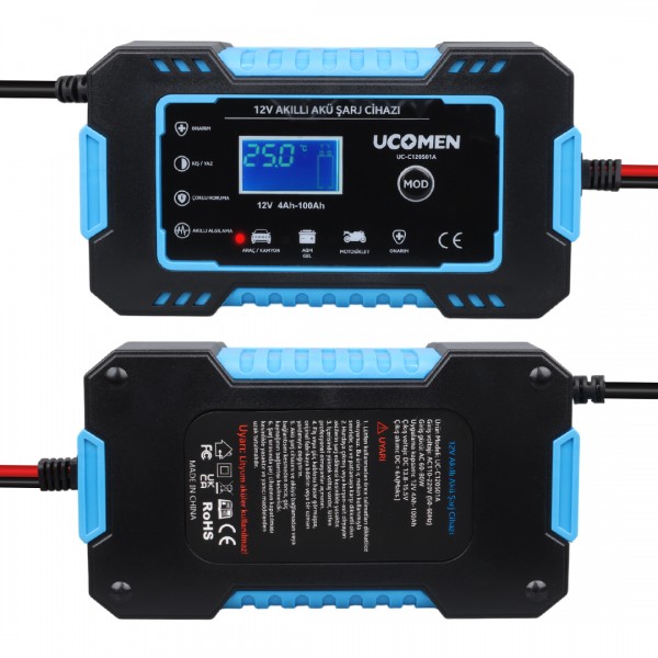 UCOMEN UC-C120501A 12V 6A MAVİ LED GÖSTERGELİ AKÜ ŞARJ CİHAZI UCOMEN UC-C120501A 12V 6A MAVİ LED GÖSTERGELİ AKÜ ŞARJ CİHAZI
