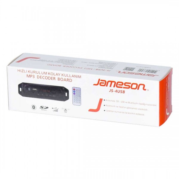 JAMESON JS-4USB BLUETOOTH-USB-AUX-SD KART FM RADIO OTO TEYP ÇEVİRİCİ JAMESON JS-4USB BLUETOOTH-USB-AUX-SD KART FM RADIO OTO TEYP ÇEVİRİCİ