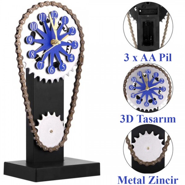 SUNUP SN-25310 DÖNEN ZİNCİR DİŞLİ DEKORATİF SAAT SUNUP SN-25310 DÖNEN ZİNCİR DİŞLİ DEKORATİF SAAT