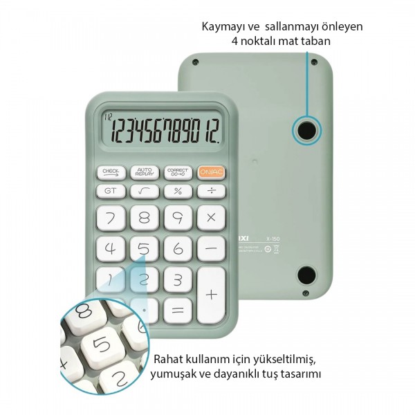 POWERMASTER PM-25410 YEŞİL 12 HANELİ HESAP MAKİNESİ POWERMASTER PM-25410 YEŞİL 12 HANELİ HESAP MAKİNESİ