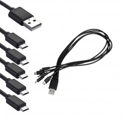 HELLO HL-25826 ÇOKLU MİCRO-USB ŞARJ KABLOSU 30 CM 5 IN 1 (1 GÜÇ GİRİŞİ - 5 GÜÇ ÇIKIŞI)