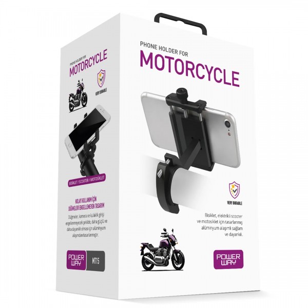 POWERWAY MT15 MOTOSİKLET BİSİKLET SCOOTER İÇİN DAYANIKLI GİDON UYUMLU CNC ALÜMİNYUM TELEFON TUTUCU POWERWAY MT15 MOTOSİKLET BİSİKLET SCOOTER İÇİN DAYANIKLI GİDON UYUMLU CNC ALÜMİNYUM TELEFON TUTUCU