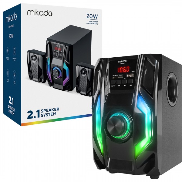 MİKADO MD-415BT RGB 2+1 20 WATT BASSLI FM/BT/SD/USB BLUETOOTH SES SİSTEMİ MULTİMEDYA HOPARLÖR MİKADO MD-415BT RGB 2+1 20 WATT BASSLI FM/BT/SD/USB BLUETOOTH SES SİSTEMİ MULTİMEDYA HOPARLÖR