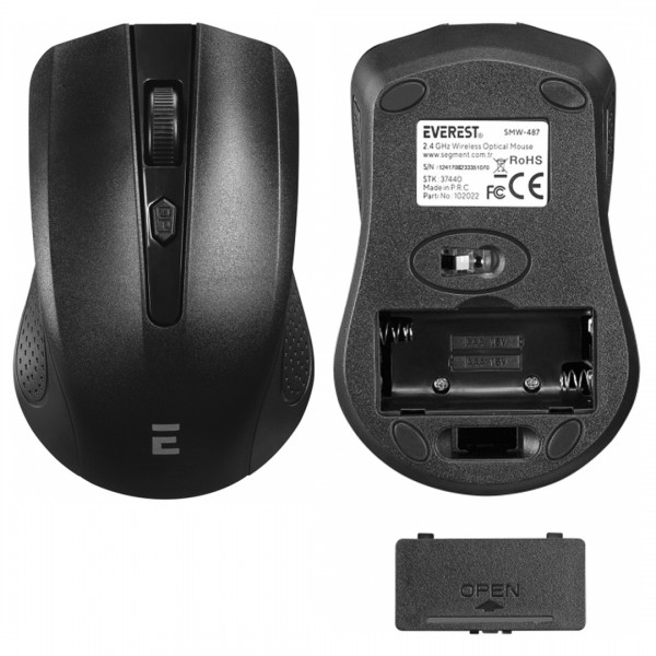 EVEREST SMW-487 USB SİYAH 2.4GHZ 1500 DPI OPTİK KABLOSUZ MOUSE EVEREST SMW-487 USB SİYAH 2.4GHZ 1500 DPI OPTİK KABLOSUZ MOUSE