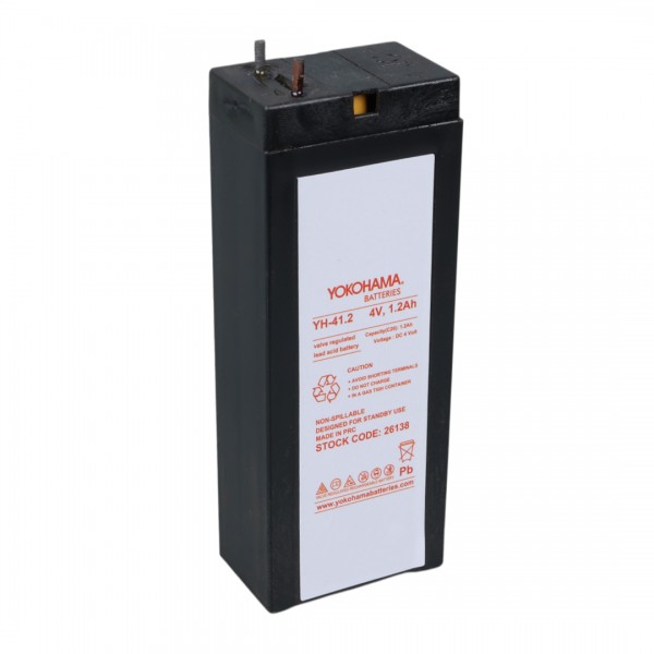 YOKOHAMA YH-41.2 4 VOLT - 1.2 AMPER KURU AKÜ (35.2 X 22 X 91 MM) YOKOHAMA YH-41.2 4 VOLT - 1.2 AMPER KURU AKÜ (35.2 X 22 X 91 MM)