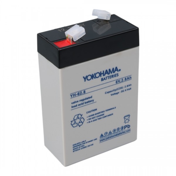 YOKOHAMA YH-62.8 6 VOLT - 2.8 AMPER DİK AKÜ (66 X 33 X 97 MM) YOKOHAMA YH-62.8 6 VOLT - 2.8 AMPER DİK AKÜ (66 X 33 X 97 MM)