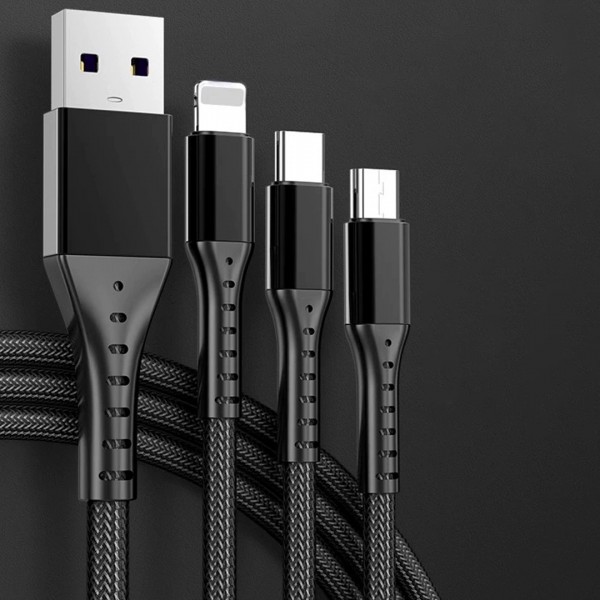 POWERMASTER PM-26332 3IN1 SİYAH 1.2 METRE (MICRO USB - LIGHTNING - TYPE C) TELEFON ŞARJ KABLOSU POWERMASTER PM-26332 3IN1 SİYAH 1.2 METRE (MICRO USB - LIGHTNING - TYPE C) TELEFON ŞARJ KABLOSU