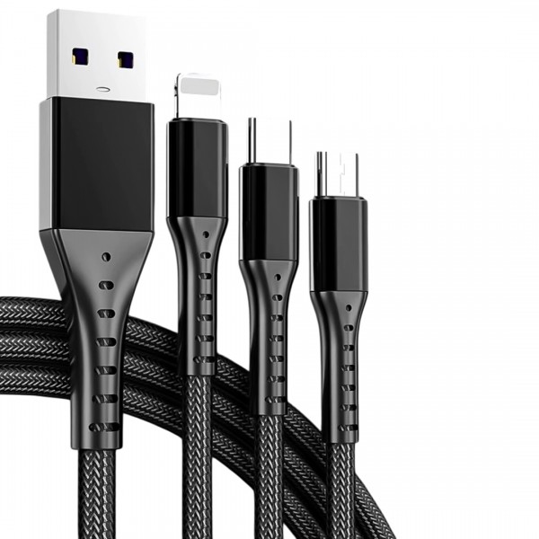 POWERMASTER PM-26332 3IN1 SİYAH 1.2 METRE (MICRO USB - LIGHTNING - TYPE C) TELEFON ŞARJ KABLOSU POWERMASTER PM-26332 3IN1 SİYAH 1.2 METRE (MICRO USB - LIGHTNING - TYPE C) TELEFON ŞARJ KABLOSU