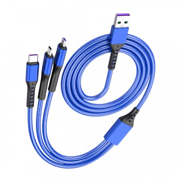 POWERMASTER PM-26334 3IN1 MAVİ 1.2 METRE (MICRO USB - LIGHTNING - TYPE C) TELEFON ŞARJ KABLOSU POWERMASTER PM-26334 3IN1 MAVİ 1.2 METRE (MICRO USB - LIGHTNING - TYPE C) TELEFON ŞARJ KABLOSU
