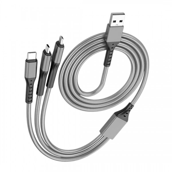 POWERMASTER PM-26335 3IN1 GÜMÜŞ 1.2 METRE (MICRO USB - LIGHTNING - TYPE C) TELEFON ŞARJ KABLOSU POWERMASTER PM-26335 3IN1 GÜMÜŞ 1.2 METRE (MICRO USB - LIGHTNING - TYPE C) TELEFON ŞARJ KABLOSU