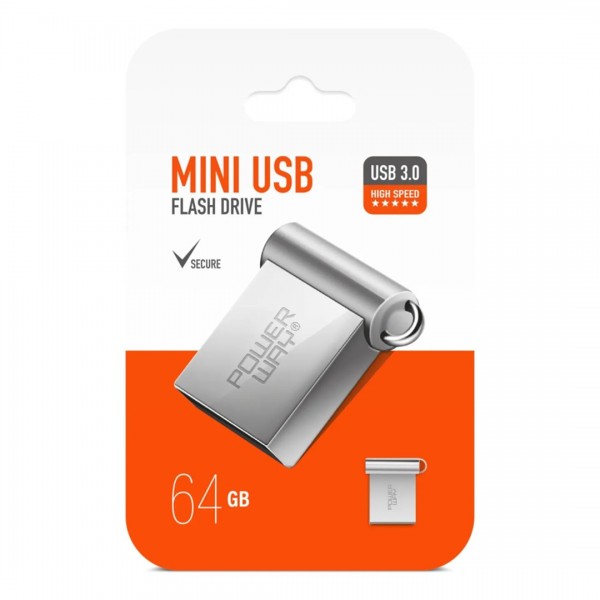 POWERWAY 64 GB USB 3.0 METAL MINI FLASH BELLEK POWERWAY 64 GB USB 3.0 METAL MINI FLASH BELLEK