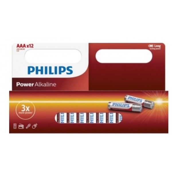 PHILIPS AAA ALKALİN İNCE KALEM PİL 12Lİ KARTELA PHILIPS AAA ALKALİN İNCE KALEM PİL 12Lİ KARTELA