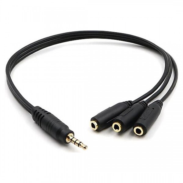 KULAKLIK ÇOKLAYICI 3.5 MM ERKEK X 1 / 3 STEREO DİŞİ X 3 - 30 CM Y KABLO KULAKLIK ÇOKLAYICI 3.5 MM ERKEK X 1 / 3 STEREO DİŞİ X 3 - 30 CM Y KABLO