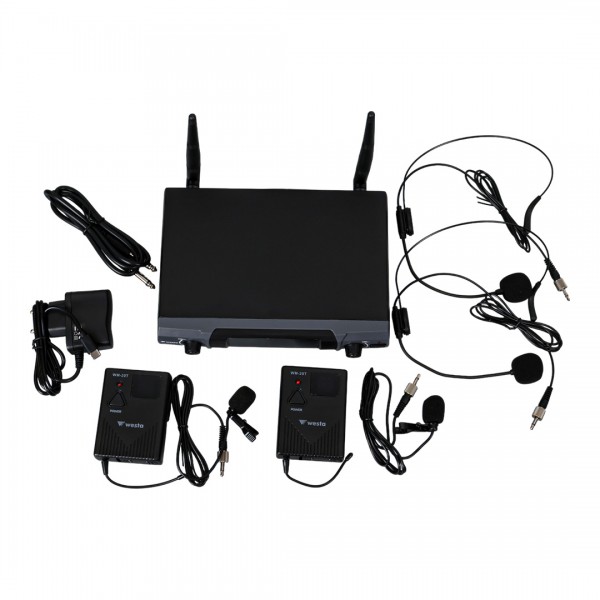 WESTA WM-202T 1 ALICI + 2 YAKA (LAVALİER) KABLOSUZ UHF TELSİZ MİKROFON SETİ WESTA WM-202T 1 ALICI + 2 YAKA (LAVALİER) KABLOSUZ UHF TELSİZ MİKROFON SETİ
