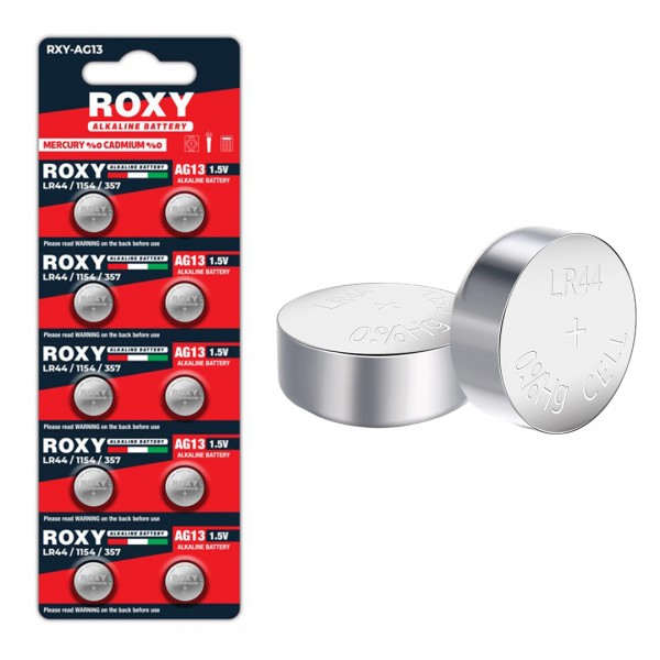 ROXY RXY-AG13 LR44/1154/357 1.5 VOLT ALKALİNE DÜĞME PİL (10LU PAKET) ROXY RXY-AG13 LR44/1154/357 1.5 VOLT ALKALİNE DÜĞME PİL (10LU PAKET)