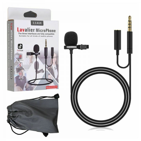 POWERMASTER JH-043-A 3.5MM JACK VE KULAKLIK GİRİŞLİ YOUTUBER YAKA MİKROFONU POWERMASTER JH-043-A 3.5MM JACK VE KULAKLIK GİRİŞLİ YOUTUBER YAKA MİKROFONU