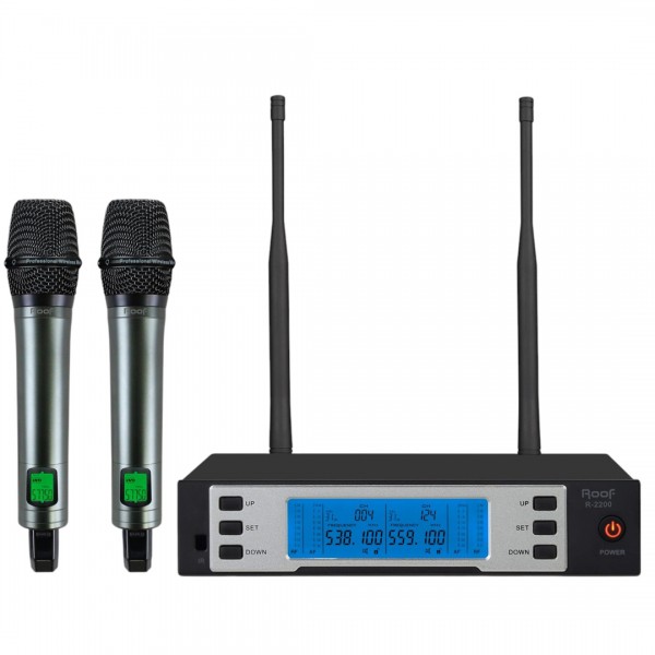 ROOF R-2200-EE UHF 2 EL MİKROFON TELSİZ MİKROFON SETİ ROOF R-2200-EE UHF 2 EL MİKROFON TELSİZ MİKROFON SETİ