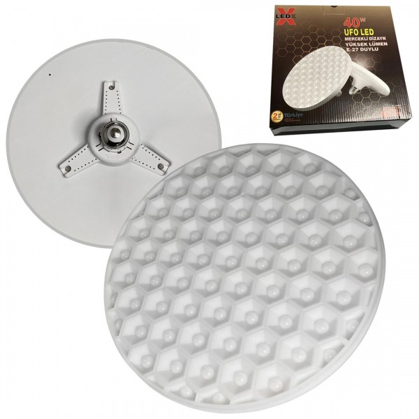 LEDX AL-WFOP 40 WATT MERCEKLİ DİZAYN YÜKSEK LÜMEN E27 DUYLU BEYAZ UFO LED
