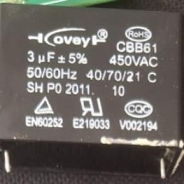 3µF 450VAC CBB61 Motor ve Fan Başlangıç Kondansatörü