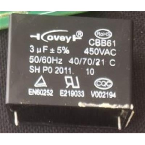 3µF 450VAC CBB61 Motor ve Fan Başlangıç Kondansatörü