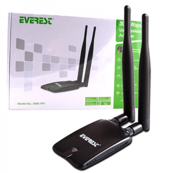 EVEREST EWN-999 300 MBPS ÇİFT ANTENLİ WIRELESS ADAPTÖR