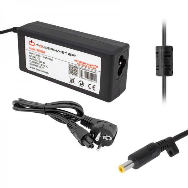 POWERMASTER * SL-NBA96 16 VOLT - 3.75 AMPER 5.5*3.0 İĞNELİ UÇ SAMSUNG NOTEBOOK ADAPTÖR