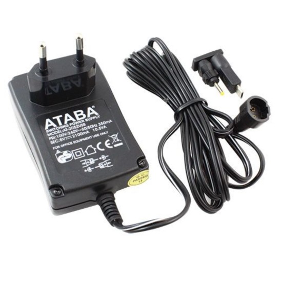 ATABA AT-2052 5 VOLT - 2.1 AMPER 2.5*0.7+MİCRO USB UÇLU PRİZ TİPİ ADAPTÖR