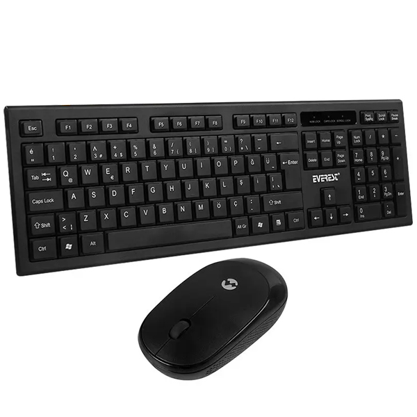 EVEREST KM-6121 SİYAH KABLOSUZ SLIM Q KLAVYE + MOUSE SET EVEREST KM-6121 SİYAH KABLOSUZ SLIM Q KLAVYE + MOUSE SET