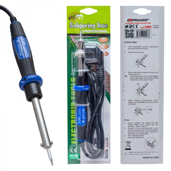 POWERMASTER PM-33821 ÜSTTEN VİDALI 40 WATT ELEKTRİKLİ KALEM HAVYA POWERMASTER PM-33821 ÜSTTEN VİDALI 40 WATT ELEKTRİKLİ KALEM HAVYA