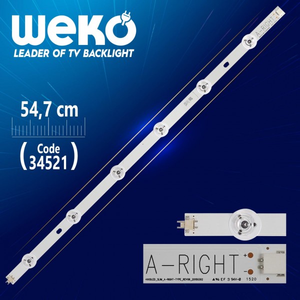 490DLED_SLIM_A-RIGHT-TYPE_REV06 - 54.7 CM 6 LEDLİ - (WK-74) 490DLED_SLIM_A-RIGHT-TYPE_REV06 - 54.7 CM 6 LEDLİ - (WK-74)