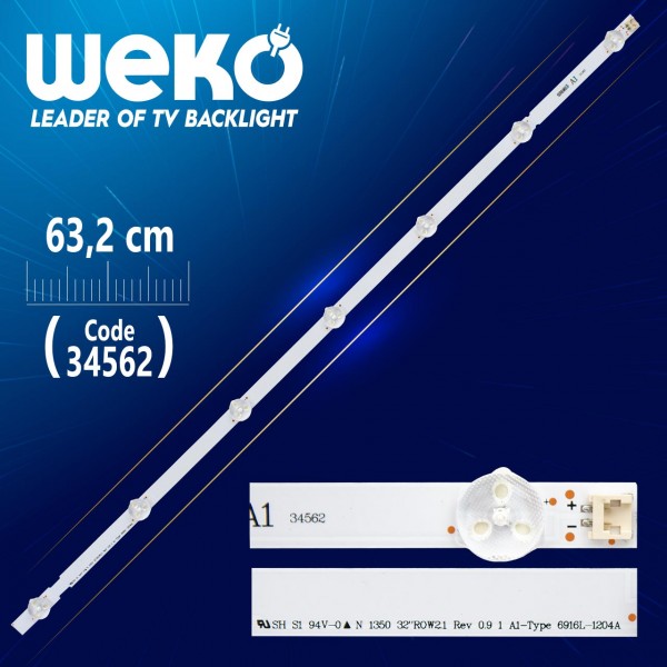 32 ROW2.1 REV 0.9 1 A1-TYPE 6916L-1105A/1204A - 63.2 CM 7 LEDLİ (WK-07) ALÜMİNYUM TABANLI 32 ROW2.1 REV 0.9 1 A1-TYPE 6916L-1105A/1204A - 63.2 CM 7 LEDLİ (WK-07) ALÜMİNYUM TABANLI