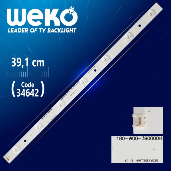 180-W00-390000H IC-B-HWT39D060R 39.1 CM 7 LEDLİ - (WK-71/WK-198) 180-W00-390000H IC-B-HWT39D060R 39.1 CM 7 LEDLİ - (WK-71/WK-198)
