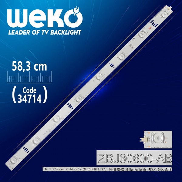 ARCELİK_55_APOLLON_8X8+8X7_2121C_8S1P_NH_L1 P76 4X8_ZBJ60600-AB REV.V1 - 58.3 CM 8 LEDLİ - (WK-042) ARCELİK_55_APOLLON_8X8+8X7_2121C_8S1P_NH_L1 P76 4X8_ZBJ60600-AB REV.V1 - 58.3 CM 8 LEDLİ - (WK-042)