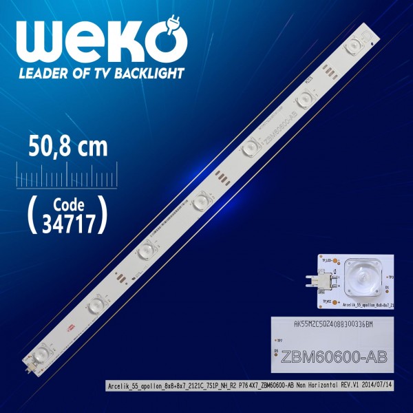 ARCELİK_55_APOLLON_8X8+8X7_2121C_7S1P_NH_R2 P76 - 50.8 CM 7 LEDLİ - (WK-045) ARCELİK_55_APOLLON_8X8+8X7_2121C_7S1P_NH_R2 P76 - 50.8 CM 7 LEDLİ - (WK-045)