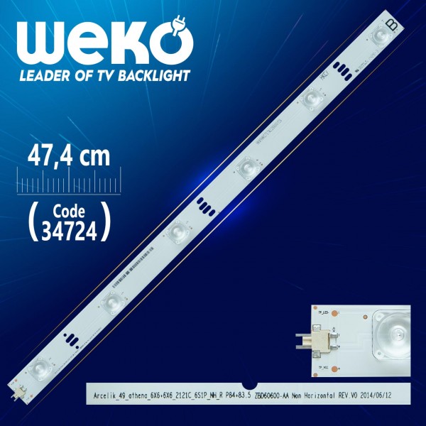 ARCELİK_49_ATHENA_6X6+6X6_2121C_6S1P_NH_R P84+83.5 - ZBD60600-AA - 47.4 CM 6 LEDLİ - (WK-18) 35469 İLE AYNI ARCELİK_49_ATHENA_6X6+6X6_2121C_6S1P_NH_R P84+83.5 - ZBD60600-AA - 47.4 CM 6 LEDLİ - (WK-18) 35469 İLE AYNI