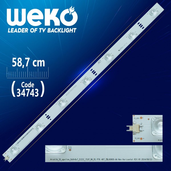 ARCELİK_55_APOLLON_8X8+8X7_2121C_7S1P_NH_R1 P76 4X7 ZBL60600-AA - 51.2 CM 7 LEDLİ - (WK-044) ARCELİK_55_APOLLON_8X8+8X7_2121C_7S1P_NH_R1 P76 4X7 ZBL60600-AA - 51.2 CM 7 LEDLİ - (WK-044)