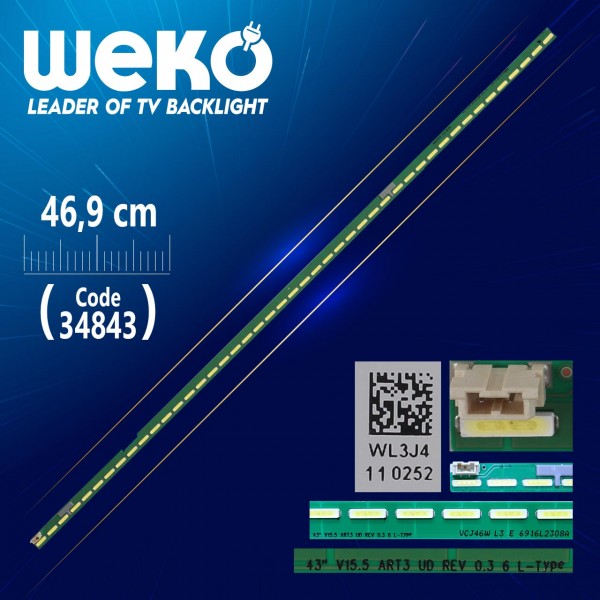 43 V15.5 ART3 UD REV 0.3 6 L-TYPE - 46.9 CM 45 LEDLİ - (WK-713) 43 V15.5 ART3 UD REV 0.3 6 L-TYPE - 46.9 CM 45 LEDLİ - (WK-713)
