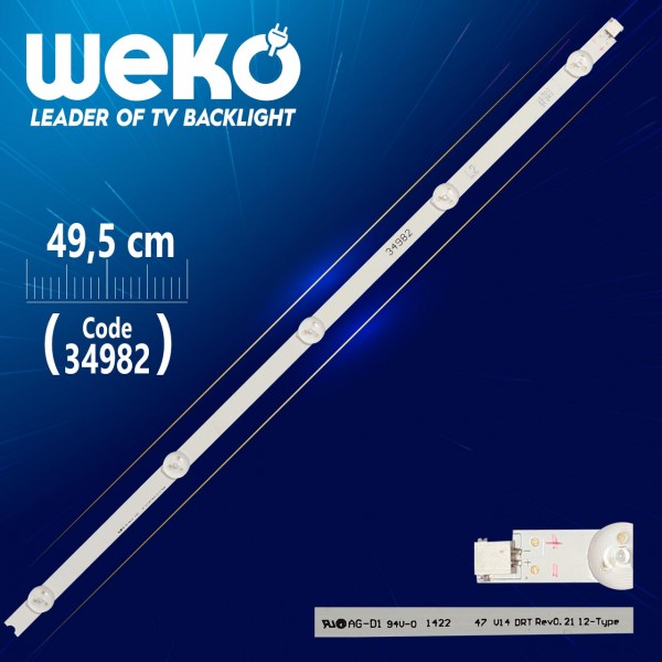 47 V14 DRT REV0.2 1 L2-TYPE 6916L-1568A - 49.5 CM 5 LEDLİ - (WK-95) 47 V14 DRT REV0.2 1 L2-TYPE 6916L-1568A - 49.5 CM 5 LEDLİ - (WK-95)