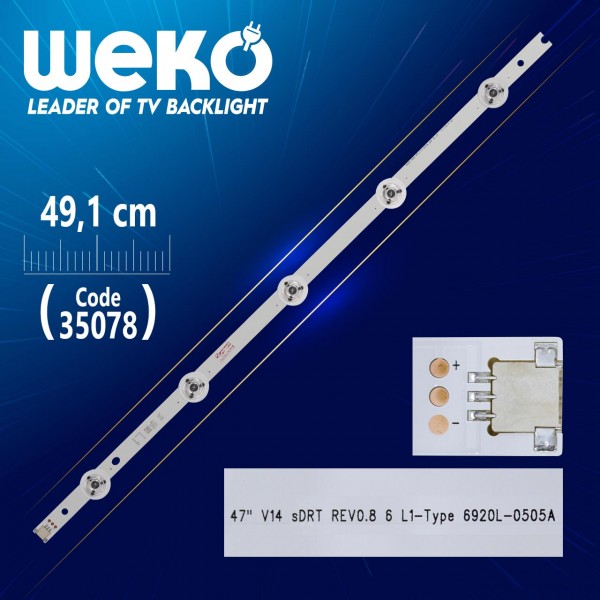 47 V14 SDRT REV0.8 6 L1-TYPE 6920L-0505A - 49.1 CM 5 LEDLİ - (WK-839) 47 V14 SDRT REV0.8 6 L1-TYPE 6920L-0505A - 49.1 CM 5 LEDLİ - (WK-839)