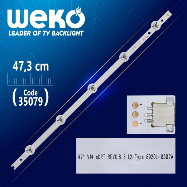 47 V14 SDRT REV0.8 6 L2-TYPE 6920L-0507A - 47.3 CM 5 LEDLİ - (WK-840) 47 V14 SDRT REV0.8 6 L2-TYPE 6920L-0507A - 47.3 CM 5 LEDLİ - (WK-840)