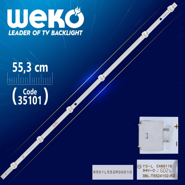 3BL-T5524102-R2 - 6501L552R00010 - 55.3 CM 6 LEDLİ - (WK-850) 3BL-T5524102-R2 - 6501L552R00010 - 55.3 CM 6 LEDLİ - (WK-850)