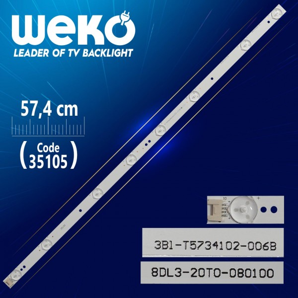 3BL-T5734102-005B - 8DL3-20T0-080100 - DY-01 - 57.4 CM 8 LEDLİ - (WK-474) 3BL-T5734102-005B - 8DL3-20T0-080100 - DY-01 - 57.4 CM 8 LEDLİ - (WK-474)