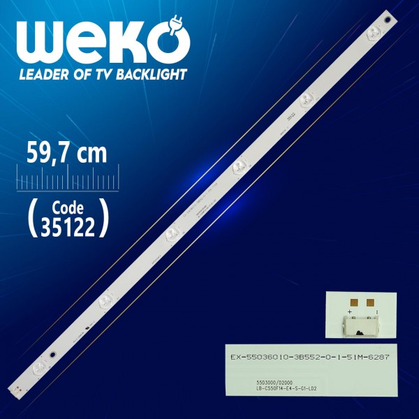 LB-C550F14-E4-S-G1-LD2 - LB55036 V1 - 55D3000/D2000 - KHP200591A - 59.7 CM 6 LEDLİ - (WK-231) LB-C550F14-E4-S-G1-LD2 - LB55036 V1 - 55D3000/D2000 - KHP200591A - 59.7 CM 6 LEDLİ - (WK-231)