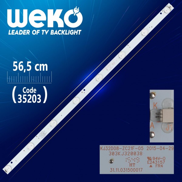 KJ32D08-ZC21F-05 - 303KJ320038 A22/C/7 125-130/2.9-3.0 - 56.5 CM 8 LEDLİ - (WK-452) KJ32D08-ZC21F-05 - 303KJ320038 A22/C/7 125-130/2.9-3.0 - 56.5 CM 8 LEDLİ - (WK-452)