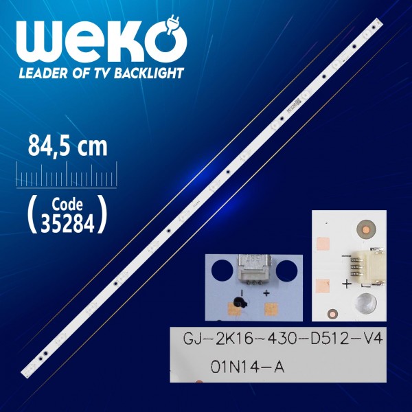 GJ-2K16-430-D512-V4 842.5*16.5*1.0MM(FR4)01N14-11800799-B0 - 12 LEDLİ 84.5 CM - (WK-417) GJ-2K16-430-D512-V4 842.5*16.5*1.0MM(FR4)01N14-11800799-B0 - 12 LEDLİ 84.5 CM - (WK-417)