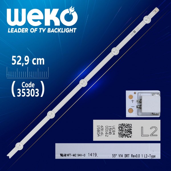 55 V14 DRT REV0.0 1 L2-TYPE - 6916L1448A - 52.9 CM 5 LEDLİ - (WK-931) 55 V14 DRT REV0.0 1 L2-TYPE - 6916L1448A - 52.9 CM 5 LEDLİ - (WK-931)