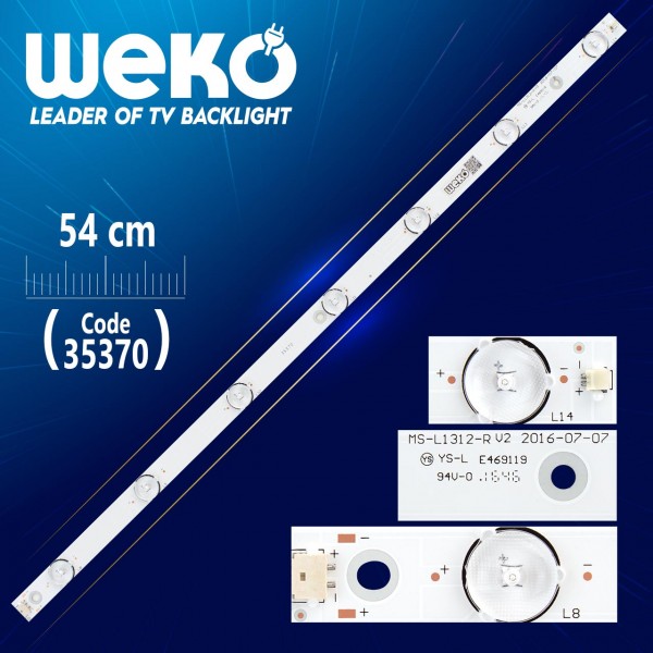 MS-L1312-R V2 - A3 192-196LM 6.2-6.4V 0X WR - 54 CM 7 LEDLİ - (WK-977) MS-L1312-R V2 - A3 192-196LM 6.2-6.4V 0X WR - 54 CM 7 LEDLİ - (WK-977)